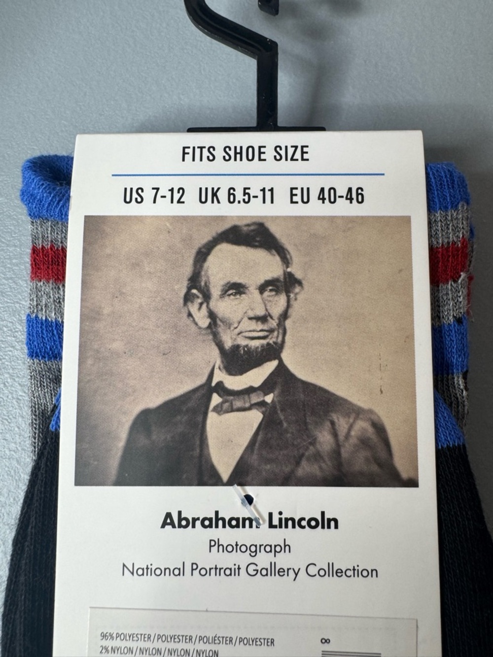 Smithsonian president Abraham Lincoln portrait gallery collection Crew Socks - Picture 2 of 2